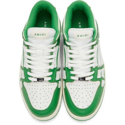Shop Amiri Green And White Skel Top Low Sneakers In Green / White