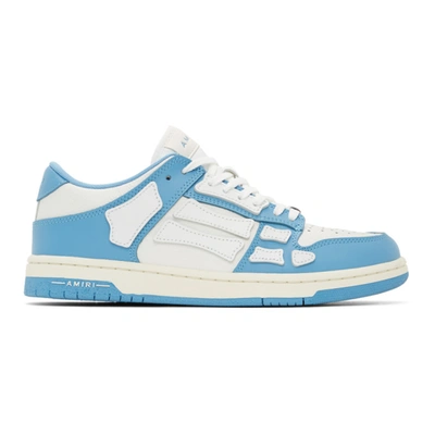 Shop Amiri Blue & White Skel Top Low Sneakers In Powder Blue / White