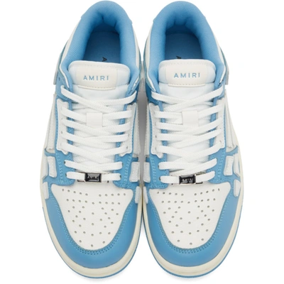 Shop Amiri Blue & White Skel Top Low Sneakers In Powder Blue / White