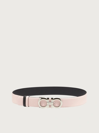 Shop Ferragamo Reversible And Adjustable Gancini Belt In Pink