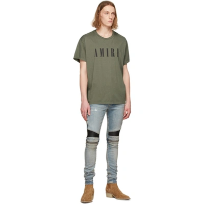 Shop Amiri Khaki Core Logo T-shirt In Military Green