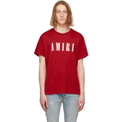 Shop Amiri Red Core Logo T-shirt