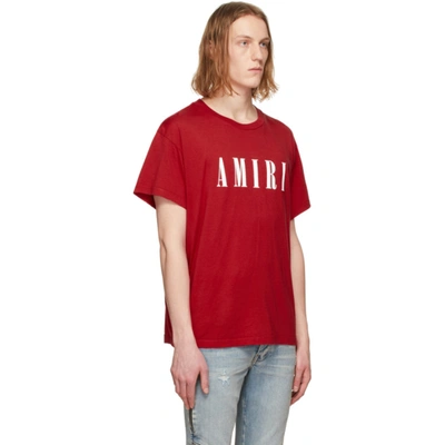 Shop Amiri Red Core Logo T-shirt