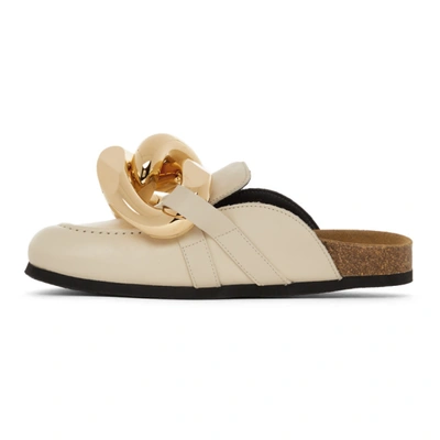 Shop Jw Anderson Beige Chain Slippers In Open Beige