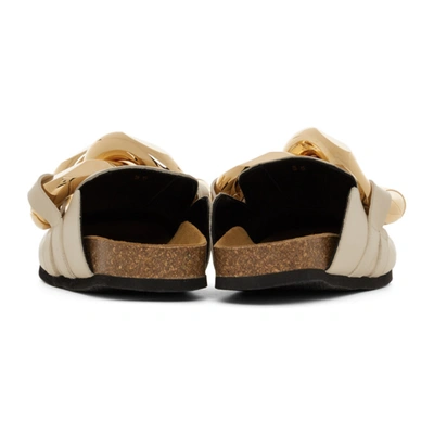 Shop Jw Anderson Beige Chain Slippers In Open Beige