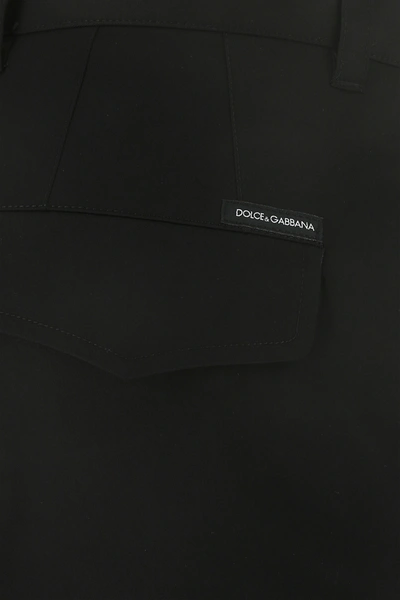 Shop Dolce & Gabbana Black Stretch Cotton Cargo Pant  Black  Uomo 52
