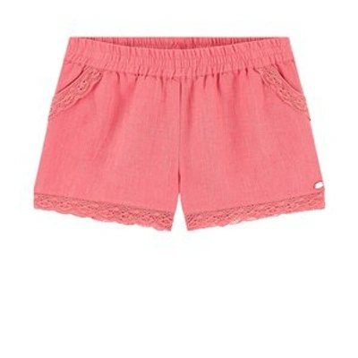 Shop Tartine Et Chocolat Pink Linen Shorts In Blue