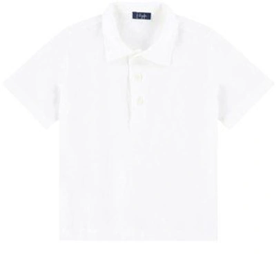 Shop Il Gufo White Polo Shirt In Blue