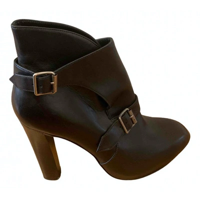 Pre-owned Mcq By Alexander Mcqueen Black Leather Ankle Boots