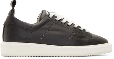 Shop Golden Goose Black Leather Low-top Starter Sneakers
