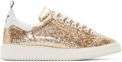 Shop Golden Goose Gold Glitter Starter Low-top Sneakers