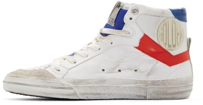 Shop Golden Goose White & Blue Leather 2.12 High-top Sneakers