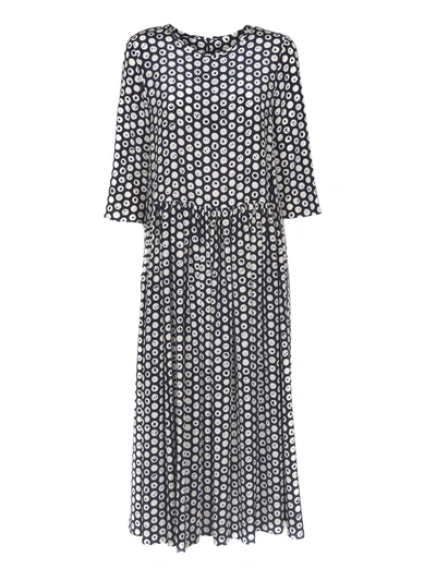 Shop Max Mara Gemma Printed Dress In Blue