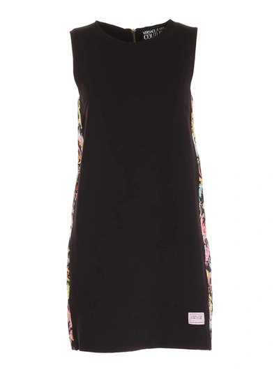 Shop Versace Jeans Couture Multicolor Print Dress In Black
