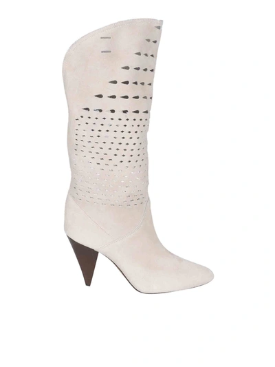Shop Isabel Marant Lurrey Boots In Cream Color In White