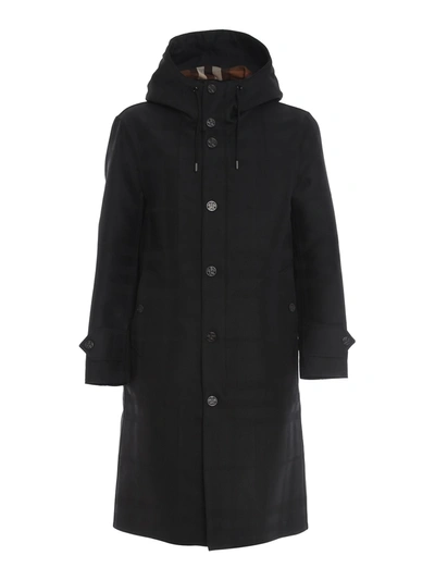 Shop Burberry Witham Waxed Coat In Black