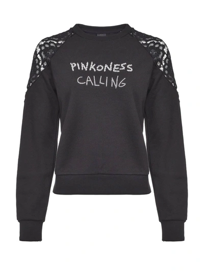 Shop Pinko Ness Calling Sweatshirt In Black