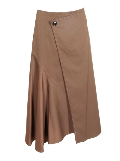 Shop Acne Studios Flared Skirt In Brown