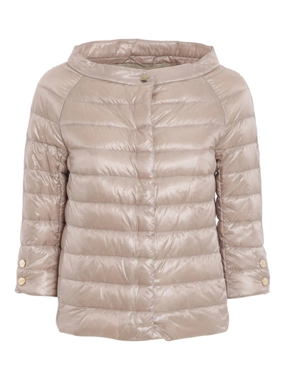 Shop Herno Elsa Ultralight Puffer Jacket In Beige
