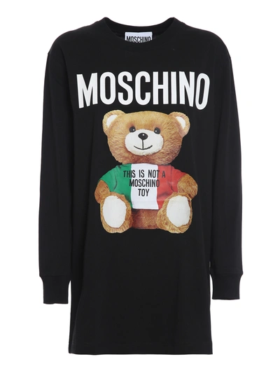 Shop Moschino Italian Teddy T-shirt In Black