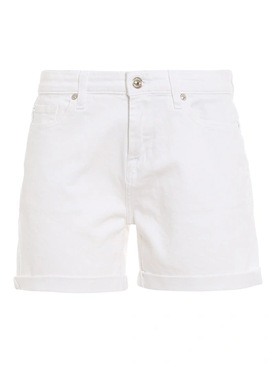 Shop 7 For All Mankind Boy Shorts Cotton Shorts In White