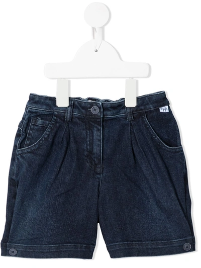 Shop Il Gufo Elasticated Denim Shorts In Blue