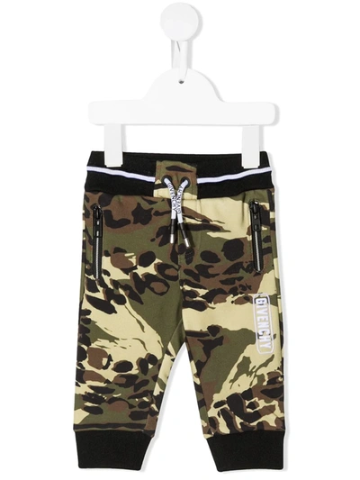 Shop Givenchy Leopard-print Sweatpants In Green