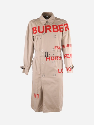 Shop Burberry Horseferry Print Trench Coat In Honey