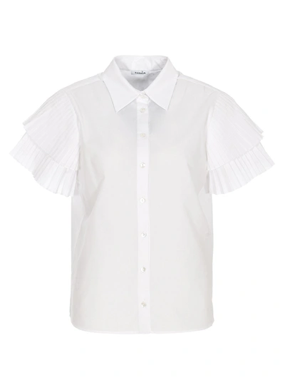 Shop P.a.r.o.s.h Pleated Sleeves Shirt In White