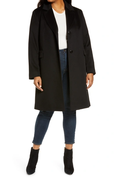 Shop Fleurette Notch Collar Walking Coat In Black