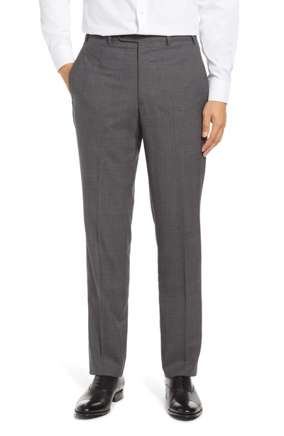 Shop John W. Nordstrom ® Torino Flat Front Glen Plaid Wool Pants In Grey Shade Glen Plaid