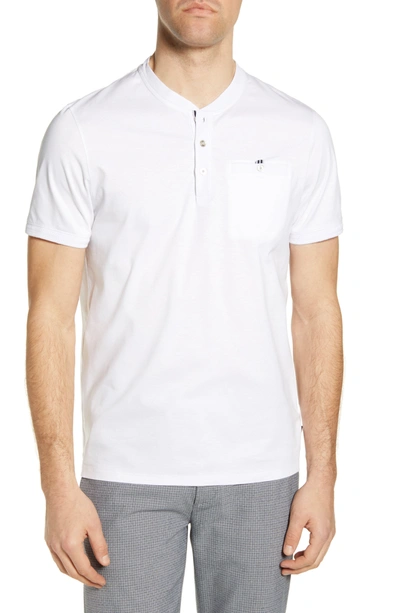 Shop Ted Baker Sirma Slim Fit Short Sleeve Henley In White