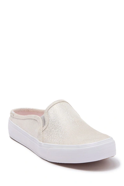 Shop Keds Double Decker Metallic Slip-on Mule Sneaker In White