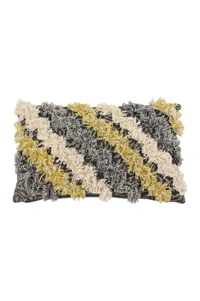 Shop Willow Row Fringe Detail Throw Pillow In Grey
