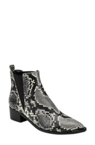 Shop Marc Fisher Ltd Yale Pointed Bootie In Black White Snake Print