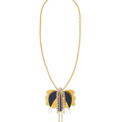 Shop La Doublej Tulip Necklace In Oro Blu