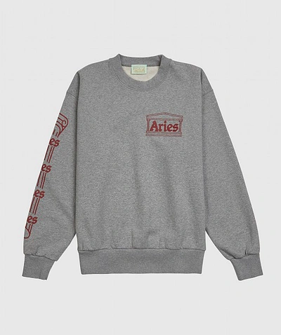 Shop Aries Column Sweatshirt In Grey