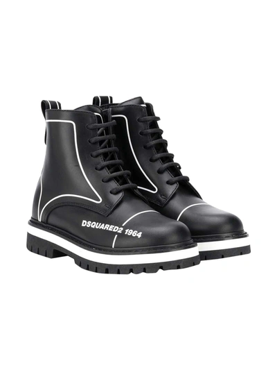 Shop Dsquared2 Black Combat Boots In Unica