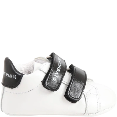 Givenchy White Shoes For Babykids With Logo In White