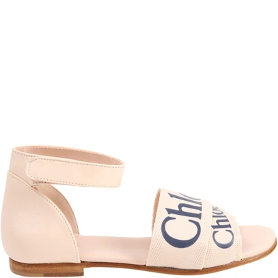 Shop Chloé Pink Sandals For Girl With Logo