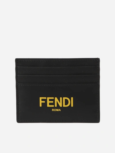 Shop Fendi Black Leather Card Holder