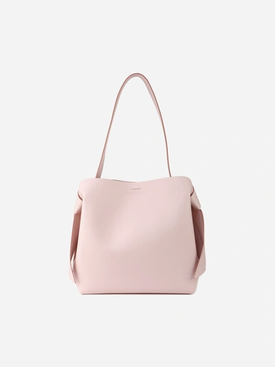 Shop Acne Studios Musubi Shoulder Bag In Leather In Rose Pink