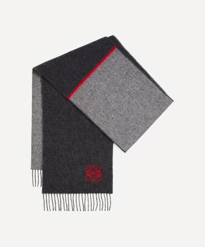 Shop Loewe Window Wool-blend Scarf In Mid Grey