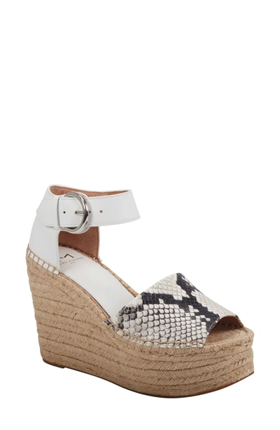 Shop Marc Fisher Ltd Alida Espadrille Platform Wedge In Snake Print Leather