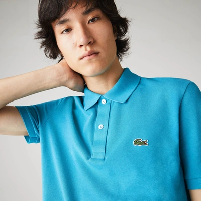 Shop Lacoste Men's Slim Fit Petit Piqué Polo - M - 4 In Blue