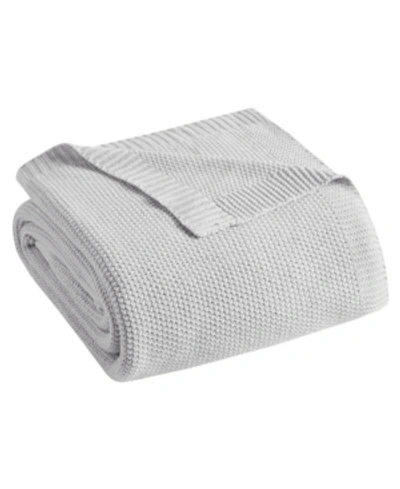 Shop Ink+ivy Bree Classic Knit Blanket, Twin In Grey