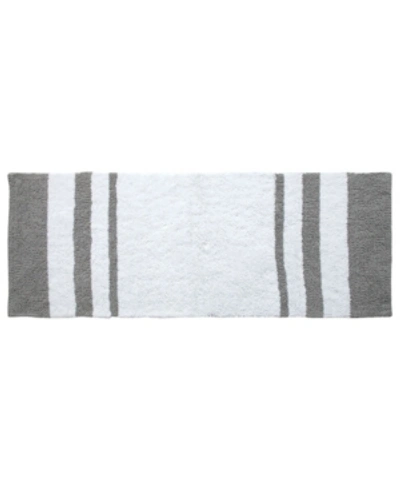 Shop Addy Home Fashions Broad Stripe Reversible Cotton Oversized Rug, 22" X 60" Bedding In Silver