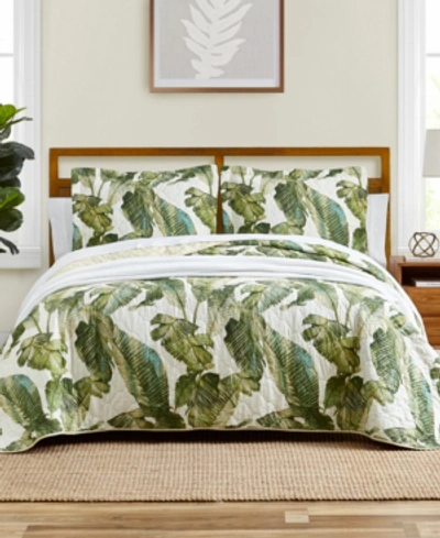 Shop Tommy Bahama Fiesta Palms Bright Green Reversible 2-piece Twin Quilt Set In Palm Green