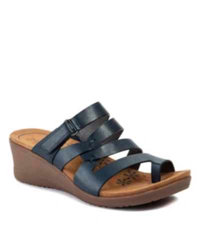 Baretraps Theanna Wedge Slide Sandals Women s Shoes In Blue ModeSens