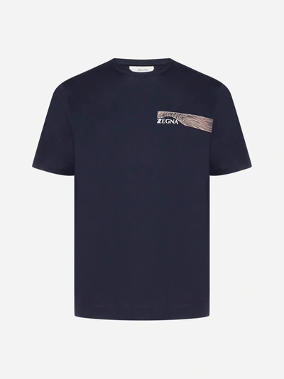 Shop Z Zegna Logo-print Cotton T-shirt